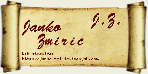 Janko Žmirić vizit kartica
